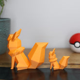 Low Poly 3D Printed Flareon Figurine - Retro Pokemon Model - The 3D Print Smiths